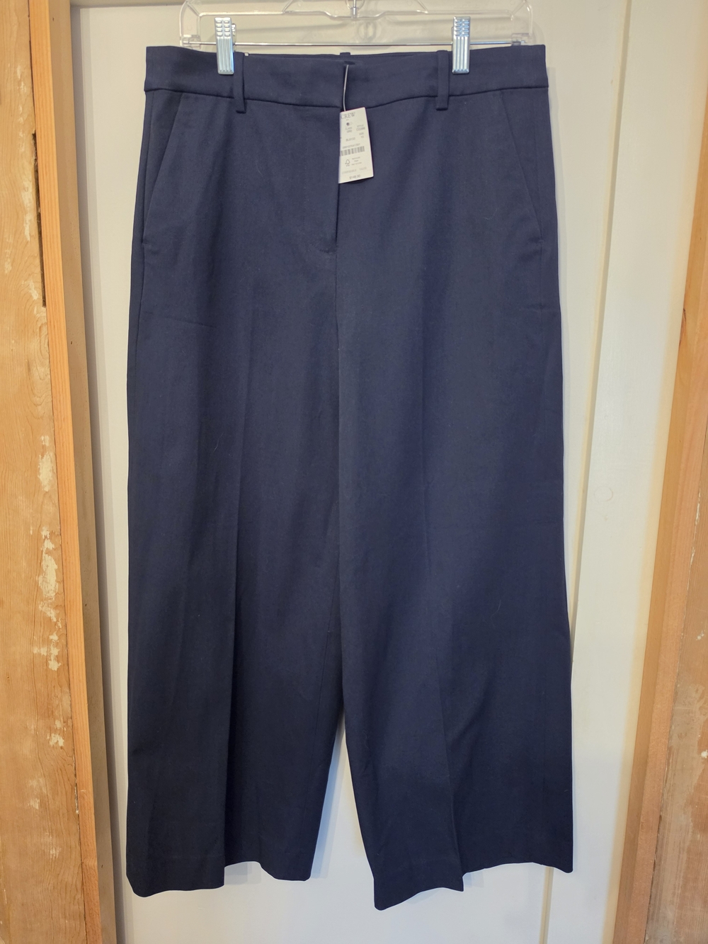 J. Crew Women's Navy Wide-Leg Dress Pants (10)